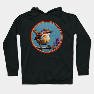 Dreoilin Wren Embroidered Patch Hoodie